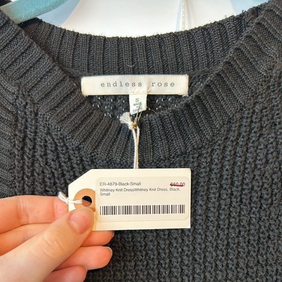 Endless Rose Mini Sweater Dress Black with cut outs - Picture 4 of 6